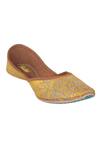 Imlee Jaipur Yellow Silk Embroidered Juttis Online at Aza Fashions Imlee Jaipur_Yellow Silk Embroidered Juttis _Online_at_Aza_Fashions