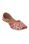 Imlee Jaipur Maroon Silk Embroidered Juttis Online at Aza Fashions Imlee Jaipur_Maroon Silk Embroidered Juttis _Online_at_Aza_Fashions