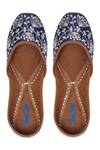 Buy Imlee Jaipur Blue Silk Embroidered Juttis at Aza Fashions Buy_Imlee Jaipur_Blue Silk Embroidered Juttis _at_Aza_Fashions