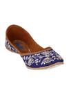 Imlee Jaipur Blue Silk Embroidered Juttis Online at Aza Fashions Imlee Jaipur_Blue Silk Embroidered Juttis _Online_at_Aza_Fashions