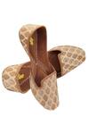 Buy_Imlee Jaipur_Gold Embroidered Floral Motif Juttis _at_Aza_Fashions