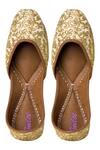 Buy_Imlee Jaipur_Gold Embroidered Silk Juttis _at_Aza_Fashions
