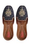 Buy_Imlee Jaipur_Black Embroidered Silk Juttis _at_Aza_Fashions