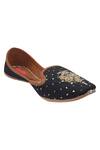 Imlee Jaipur Black Embroidered Silk Juttis Online at Aza Fashions Imlee Jaipur_Black Embroidered Silk Juttis _Online_at_Aza_Fashions