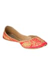 Imlee Jaipur_Pink Embroidered Silk Juttis _Online_at_Aza_Fashions