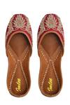 Buy Imlee Jaipur Red Silk Embroidered Juttis at Aza Fashions Buy_Imlee Jaipur_Red Silk Embroidered Juttis _at_Aza_Fashions