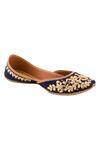 Imlee Jaipur_Blue Embroidered Silk Juttis _Online_at_Aza_Fashions