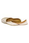 Buy_Imlee Jaipur_White Silk Embroidered Juttis _Online_at_Aza_Fashions