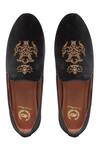 Domani_Black Handcrafted Velvet Loafers _Online_at_Aza_Fashions