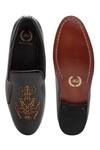 Shop_Domani_Black Handcrafted Embroidered Loafers _at_Aza_Fashions