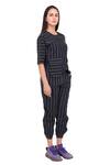I am Trouble by KC_Blue Cotton Striped Top And Pant Set_Online_at_Aza_Fashions