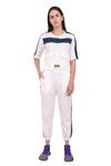 Buy_I am Trouble by KC_White Oxford Cotton Striped Top And Pant Set_at_Aza_Fashions