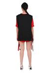 Shop_I am Trouble by KC_Red Modal Rayon Twill Colorblock Top And Shorts Set_at_Aza_Fashions