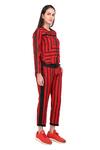 I am Trouble by KC_Red Modal Rayon Striped Top And Pant Set_Online_at_Aza_Fashions