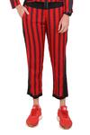 Shop_I am Trouble by KC_Red Modal Rayon Striped Top And Pant Set_Online_at_Aza_Fashions