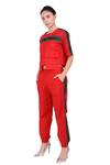 Buy_I am Trouble by KC_Red Striped Pant Set_Online_at_Aza_Fashions