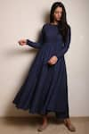 Buy_Dot_Blue Cotton Round Anarkali Kurta _at_Aza_Fashions