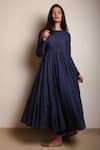 Shop_Dot_Blue Cotton Round Anarkali Kurta _at_Aza_Fashions