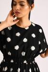 Buy_Indigo Dreams_Black Cotton Ikat Polka Dot Dress_Online_at_Aza_Fashions