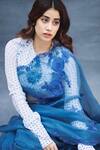 Buy_Torani_Blue Silk Organza Embroidered Saree_at_Aza_Fashions