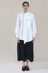 Buy_Integument_White Handloom Cotton Asymmetric Tunic_Online_at_Aza_Fashions