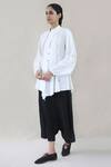 Shop_Integument_White Handloom Cotton Asymmetric Tunic_Online_at_Aza_Fashions