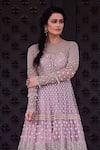 Buy_Irrau by Samir Mantri_Beige Net Silk Embroidered Gown _Online_at_Aza_Fashions