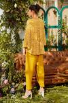 Shop_Rococo_Yellow Georgette Embroidered Bead Work Ira Tunic And Dhoti Pant Set _at_Aza_Fashions