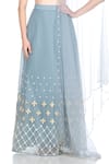 Shop_Salt and Spring_Blue Net Embroidered Round Lehenga Set  _Online_at_Aza_Fashions