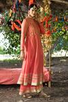 Tanu Malhotra_Coral Kurta Embroidered Anarkali And Farshi Pyjama Set_Online_at_Aza_Fashions