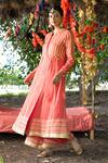 Buy_Tanu Malhotra_Coral Kurta Embroidered Anarkali And Farshi Pyjama Set_Online_at_Aza_Fashions