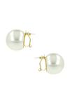 Ishhaara_White Imitation Diamonds Pearl Stud Earrings _Online_at_Aza_Fashions