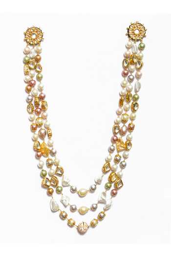 Buy_Ishhaara_Multi Color Layered Beaded Necklace _Online_at_Aza_Fashions