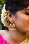 Shop_Ishhaara_Carved Temple Jhumka Earrings_Online_at_Aza_Fashions