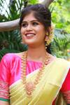 Buy_Ishhaara_Gold Plated Stone And Beads Temple Jewellery Set _Online_at_Aza_Fashions