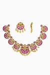 Buy_Ishhaara_Gold Plated Stones, Beads And Designer Jewellery Set _Online_at_Aza_Fashions