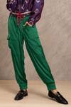 Chillosophy_Green Satin Joggers  _Online_at_Aza_Fashions