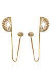 Shop_Itrana_Gold Plated Chains Hand Knotted Earcuffs _at_Aza_Fashions