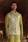 Buy_Itrh_Silver Lampi Lining Cotton Mul Nehru Jacket_at_Aza_Fashions