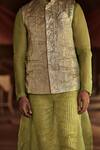 Shop_Itrh_Silver Lampi Lining Cotton Mul Nehru Jacket_Online_at_Aza_Fashions