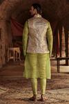 Shop_Itrh_Silver Lampi Lining Cotton Mul Nehru Jacket_at_Aza_Fashions