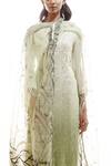 Shop_Itrh_Green Organza Chikankari Kurta Set_at_Aza_Fashions