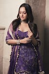Itrh_Purple Chanderi Kurta Sharara Set_at_Aza_Fashions