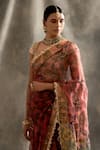 Buy_Itrh_Multi Color Hand Painted Silk Organza Saree_Online_at_Aza_Fashions