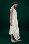 AMPM_Ivory Wool Gm Agnes Cowl Draped Dress_Online_at_Aza_Fashions