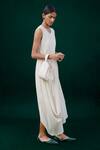 Shop_AMPM_Ivory Wool Gm Agnes Cowl Draped Dress_Online_at_Aza_Fashions
