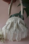 Nayaab By Sonia_White Pearls, Stones Embroidered Clutch _Online_at_Aza_Fashions
