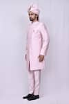Buy_Khwaab by Sanjana Lakhani_Pink Art Silk Full Sleeve Sherwani Set_Online_at_Aza_Fashions