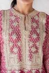 Shop_Myoho_Pink Cotton Silk Kathiawadi Embroidered Kurta_at_Aza_Fashions
