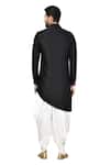 Shop_Arihant Rai Sinha_Black Jacquard Asymmetric Kurta And Dhoti Pant Set_at_Aza_Fashions